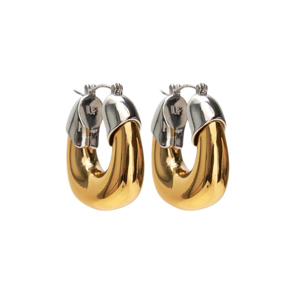 NEW LIZZIE FORTUNATO women's mini organic hoop earrings in mixed metal